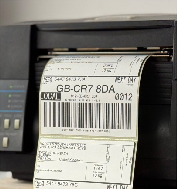 A direct thermal printer in operation