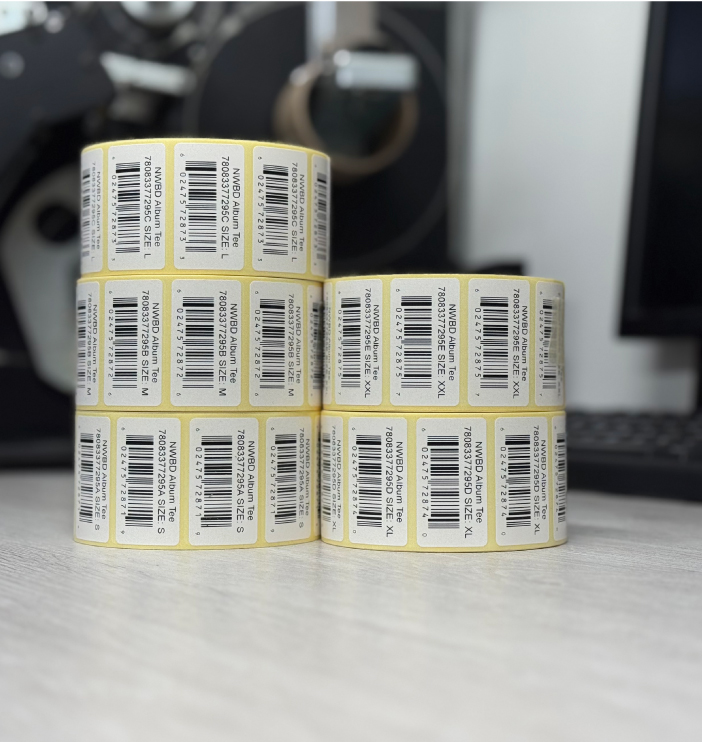 Static barcode labels in bulk roll format