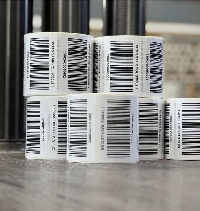 Variable data barcode labels including batch and date fields