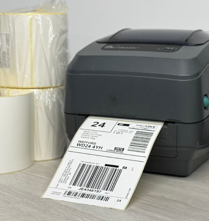 Desktop shipping printer using 4×6 direct thermal labels for Click & Drop despatch