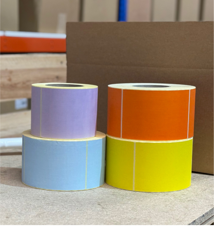 Thermal printer producing colour-washed labels with clear barcode print